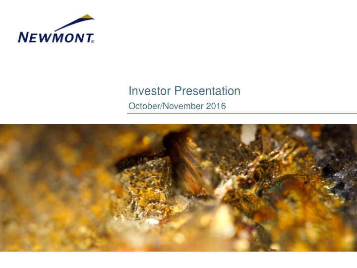 investor presentation