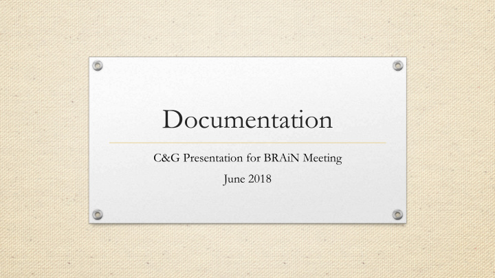 documentation