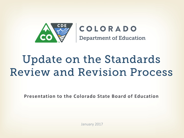 presentation to the colorado state board of education