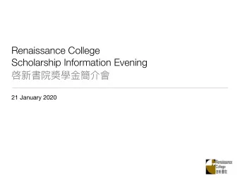 Renaissance College  Scholarship Information Evening  21