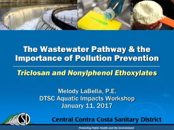 The Wastewater Pathway &amp; the  Importance of Pollution Prevention  Triclosan and Nonylphenol