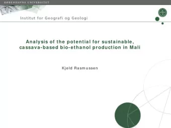 Institut for Geografi og Geologi  Questions    Are there land resources available to avoid the