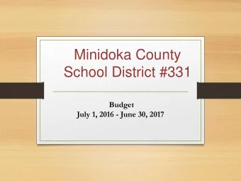 School District #331  Budget  July 1, 2016 - June 30, 2017  STATE FUNDING  Base apportionment