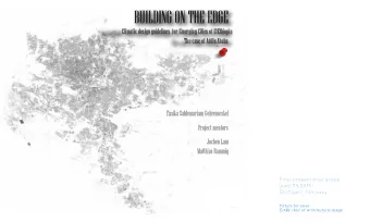 BUILDING ON THE EDGE  Climatic design guidelines  for Emerging Cities of EtEthiopia  The case of