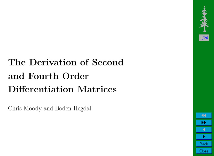 the derivation of second and fourth order differentiation