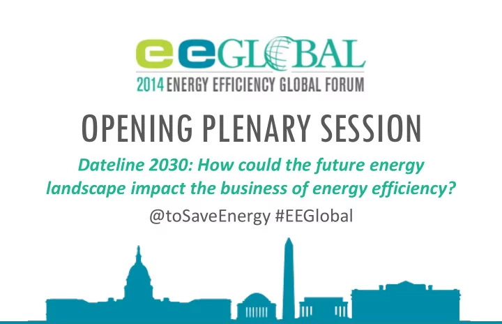 opening plenary session