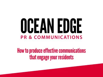 How to produce effective communications  that engage your residents  Ocean Edge Public Relations
