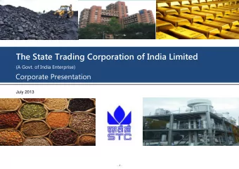 The State Trading Corporation of India Limited  (A Govt. of India Enterprise)  Corporate