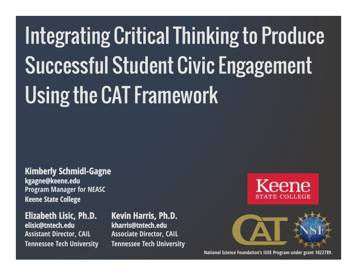 integrating critical thinking to produce successful