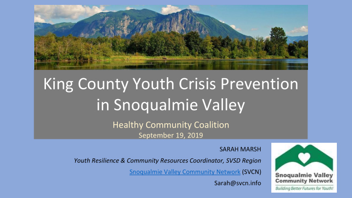 king county youth crisis prevention