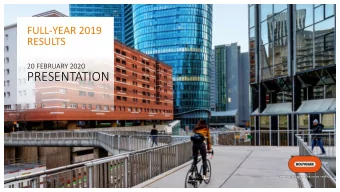 PRESENTATION  This presentation contains forward-looking information and statements about the