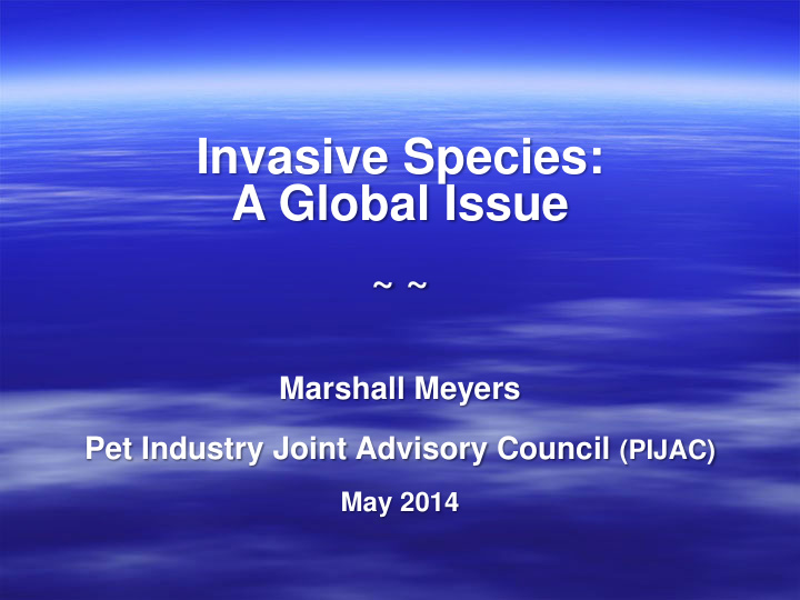 invasive species a global issue