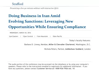 Doing Business in Iran Amid  Evolving Sanctions: Leveraging New Opportunities While Ensuring