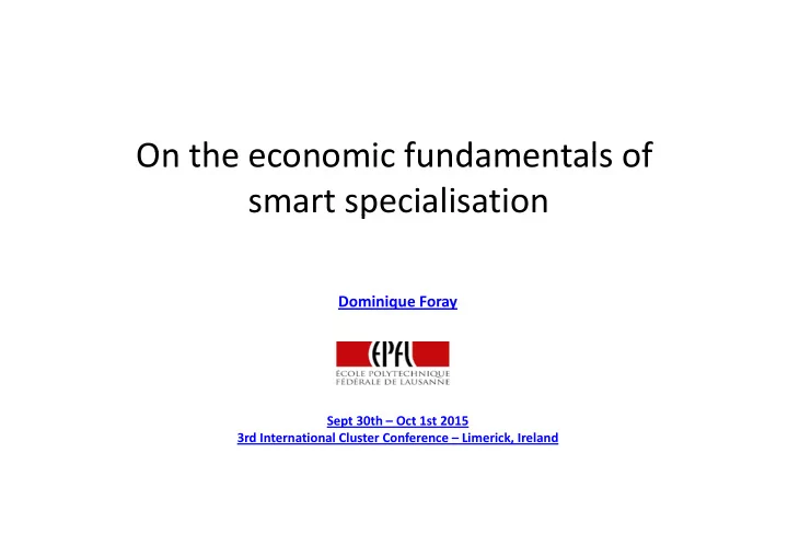 on the economic fundamentals of on the economic