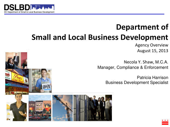 department of small and local business development