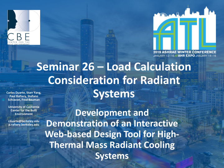 seminar 26 load calculation consideration for radiant