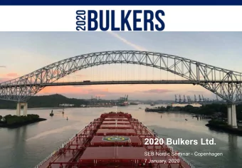2020 Bulkers Ltd.  2020 Bulkers Ltd.  SEB Nordic Seminar - Copenhagen  7 January, 2020  SEB Nordic