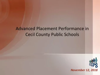 Cecil County Public Schools  November 12, 2018  Total Number of AP Exams Completed in 2018  total #