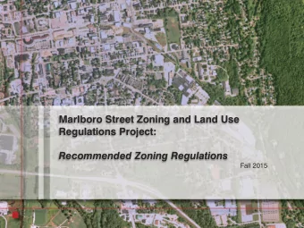 Marlboro Street Zoning and Land Use  Regulations Project: Recommended Zoning Regulations Fall 2015