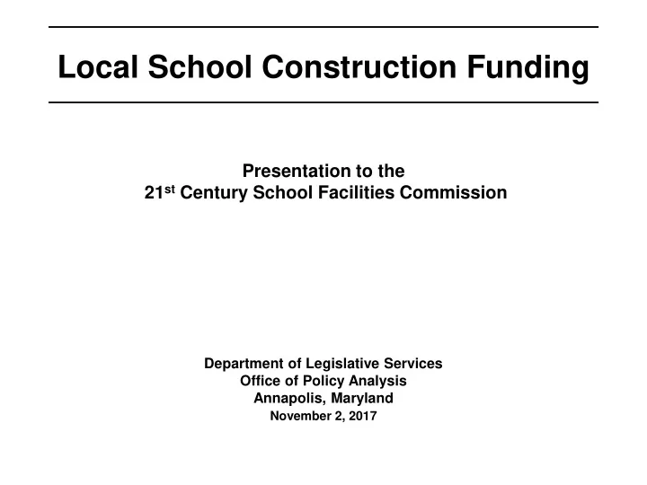 local school construction funding
