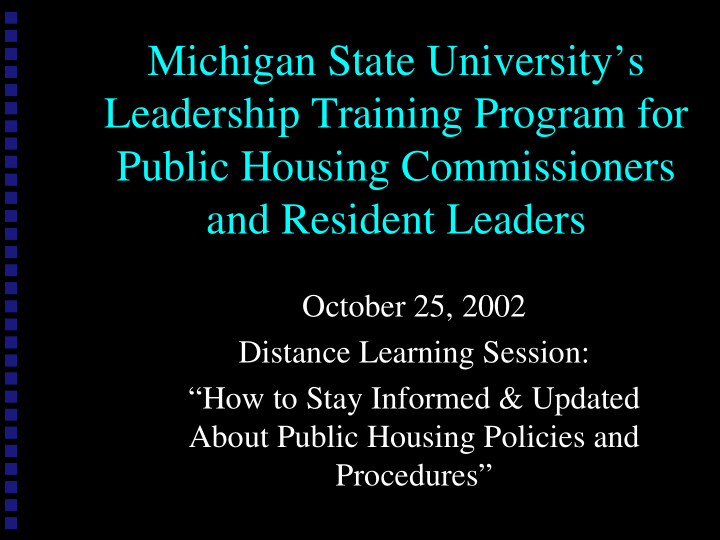 michigan state university s leadership training program
