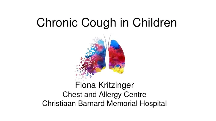 chronic cough in children