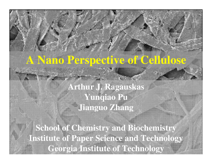 a nano perspective of cellulose