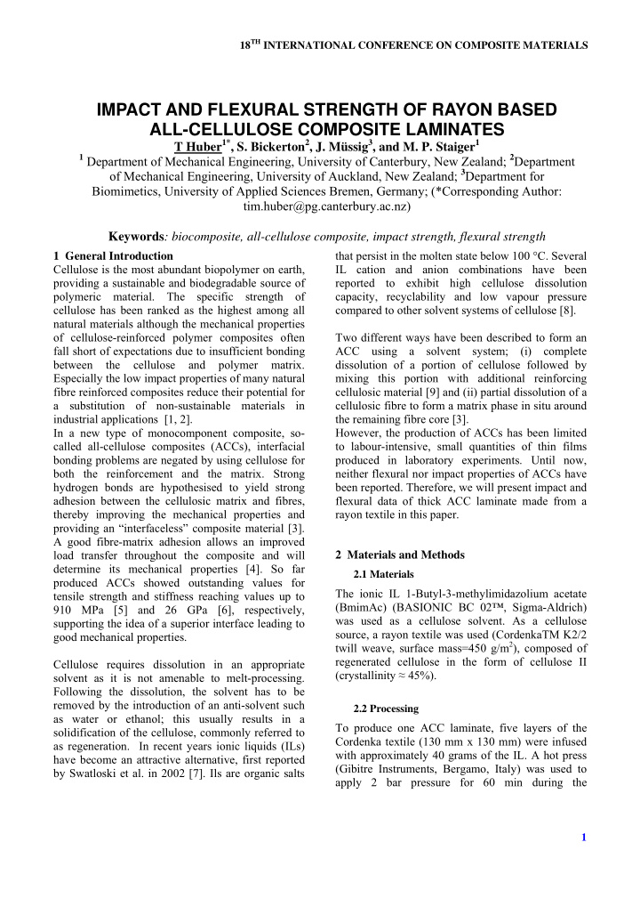 impact and flexural strength of rayon based