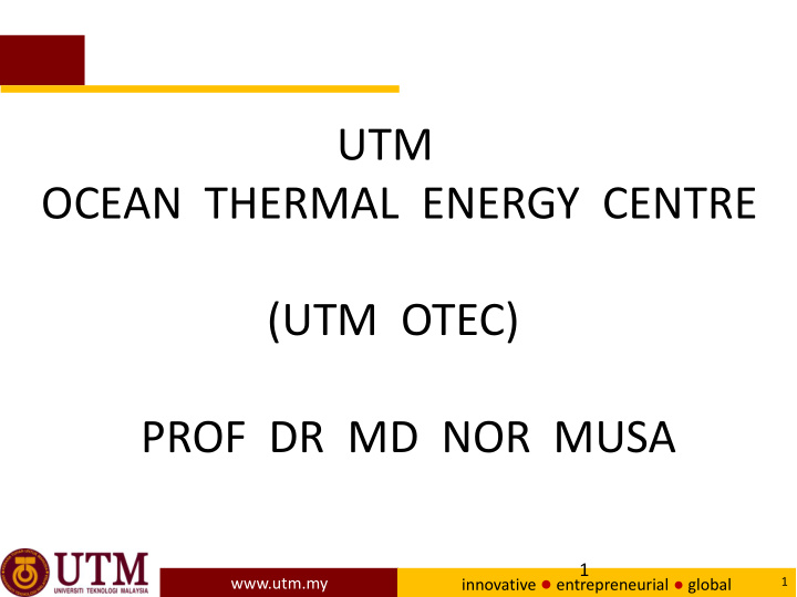 ocean thermal energy centre