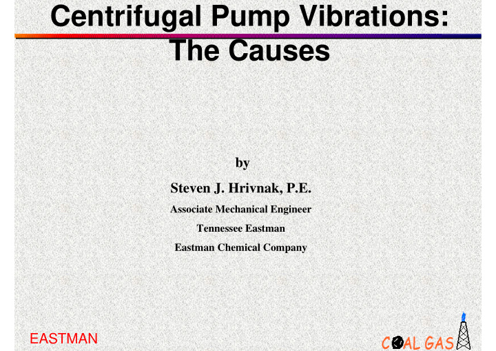 centrifugal pump vibrations the causes