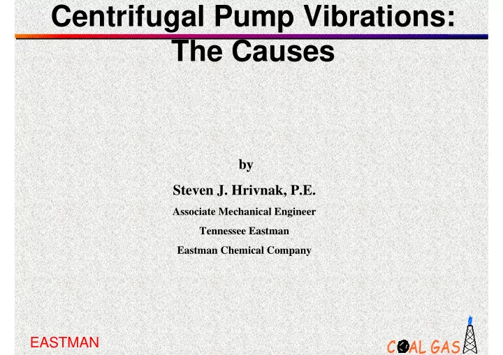 centrifugal pump vibrations the causes