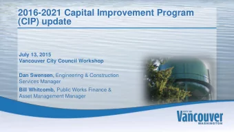 Presentation Title  (CIP) update  Subtitle (optional)  Date  July 13, 2015  Vancouver City Council