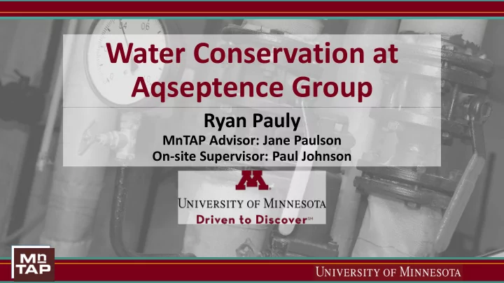 water conservation at