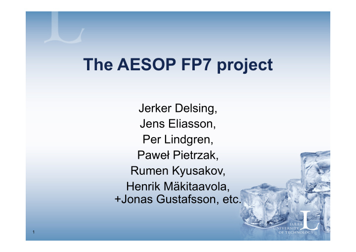 the aesop fp7 project