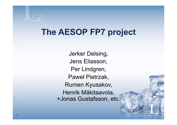 the aesop fp7 project