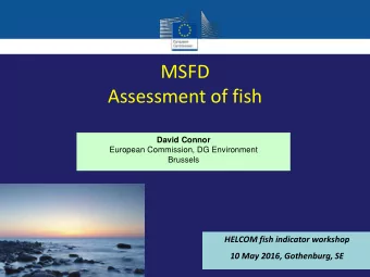 Assessment of fish  David Connor  European Commission, DG Environment  Brussels  HELCOM fish