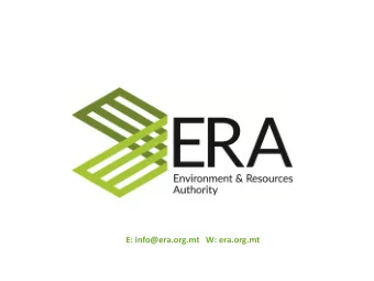 E: info@era.org.mt   W: era.org.mt  Marine Strategy Framework Directive  Programme of Measures