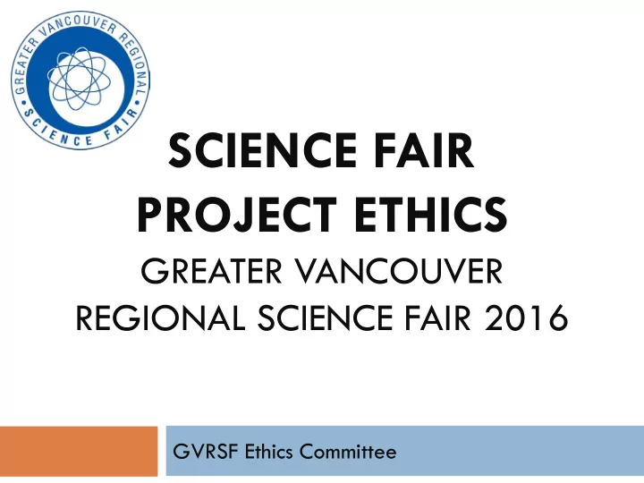 science fair project ethics