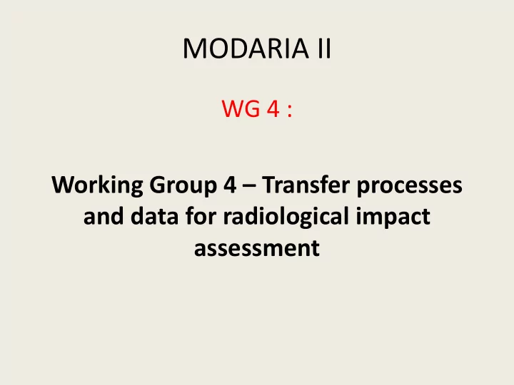 modaria ii