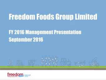 FY 2016 Management Presentation  September 2016  Important Information  This presentation is