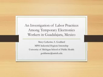 An Investigation of Labor Practices  Among Temporary Electronics  Workers in Guadalajara, Mexico