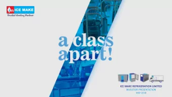 ICE MAKE REFRIGERATION LIMITED  INVESTOR PRESENTATION  MAY 2018  2  INDEX  13  CATERING TO MARQUEE