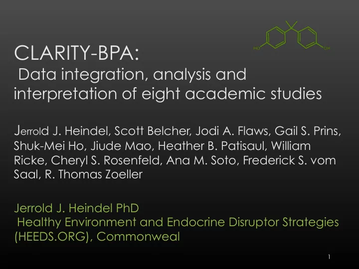 clarity bpa data integration analysis and interpretation