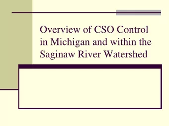 Saginaw River Watershed  Acronyms  CSO  combined sewer overflow  SSO - sanitary sewer