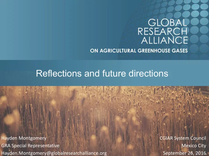 reflections and future directions