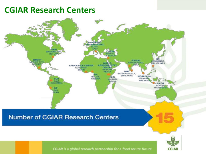 cgiar research centers 17 sustainable development goals