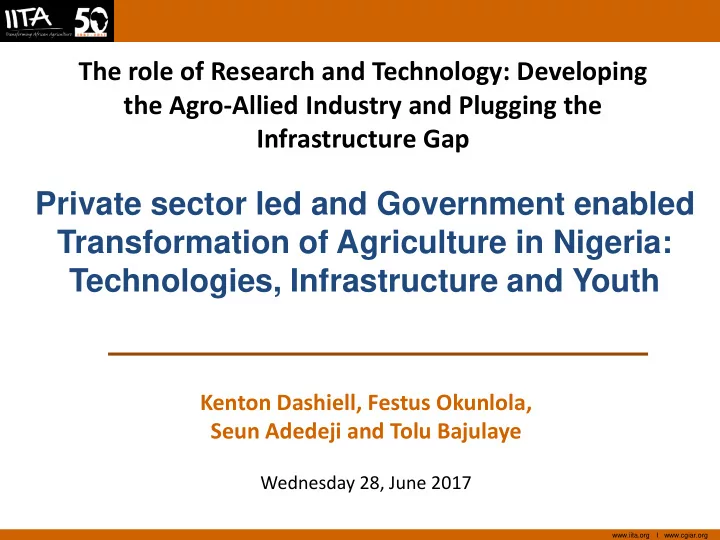 private sector led and government enabled transformation
