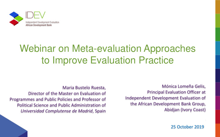 webinar on meta evaluation approaches to improve