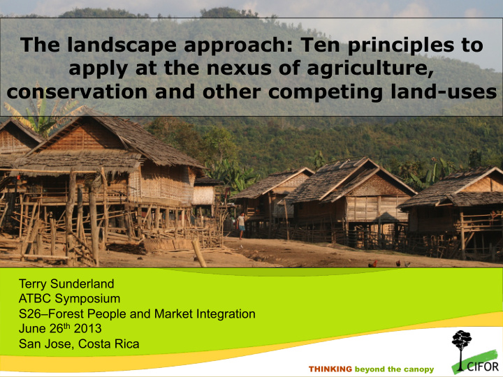 the landscape approach ten principles to apply at the