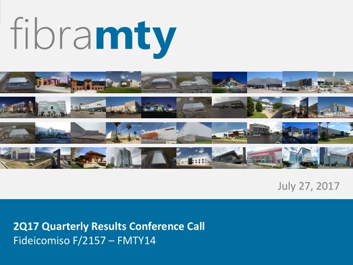 july 27 2017 2q17 quarterly results conference call
